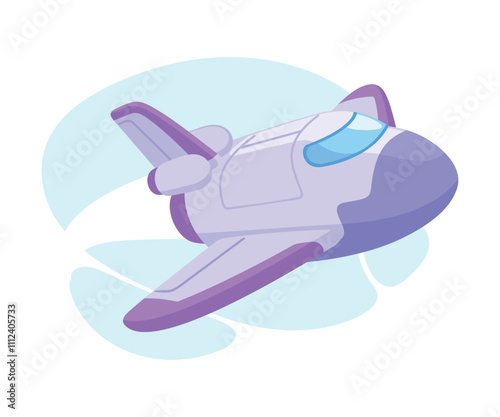 Space Rocket and Shuttle for Cosmos Exploration Vector Illustration
