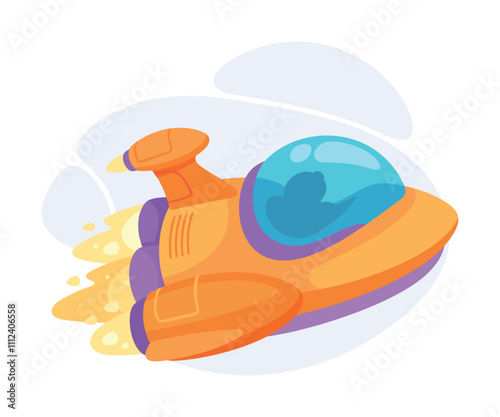 Space Rocket and Shuttle for Cosmos Exploration Vector Illustration