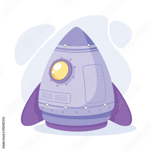 Space Rocket and Shuttle for Cosmos Exploration Vector Illustration
