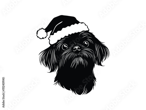 Christmas Shih Tzu Silhouette Design – Festive Holiday Pet Art