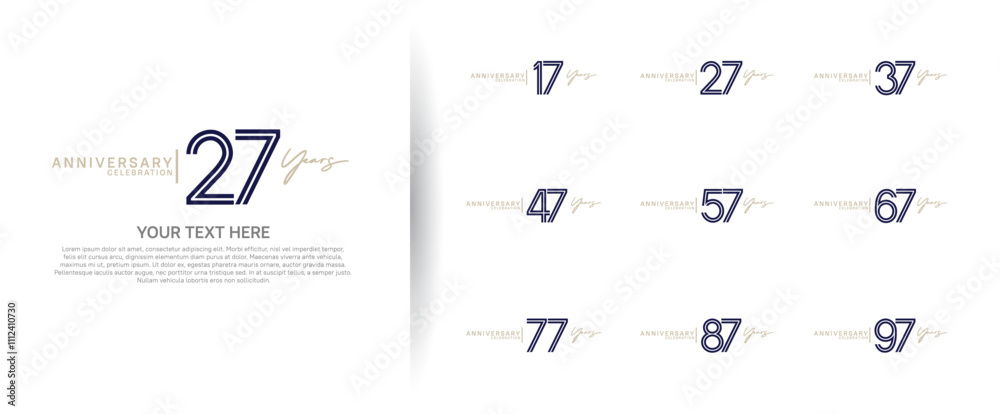 logo anniversary set. black and gold color on white background for special event logo anniversary set. black and gold color on white background for special event