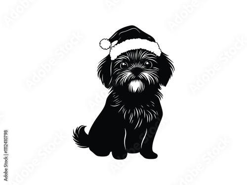 Christmas Shih Tzu Silhouette Design – Festive Holiday Pet Art