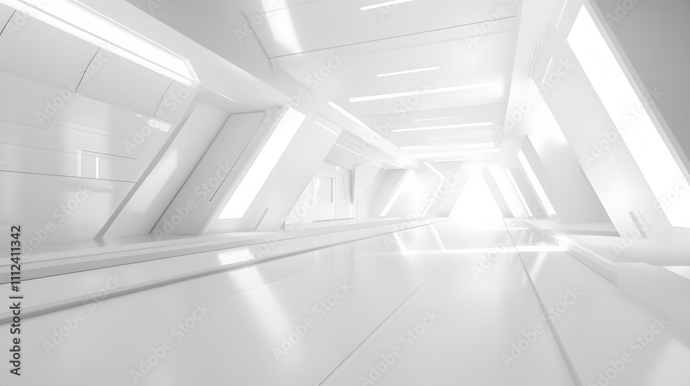 Futuristic White Corridor Architecture Design Futuristic White Corridor Architecture Design