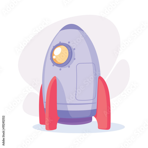Space Rocket and Shuttle for Cosmos Exploration Vector Illustration