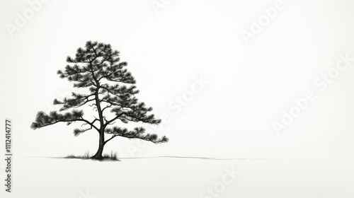 Wallpaper Mural ink pine tree hand drawn Torontodigital.ca