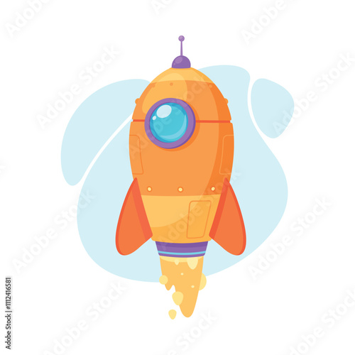 Space Rocket and Shuttle for Cosmos Exploration Vector Illustration