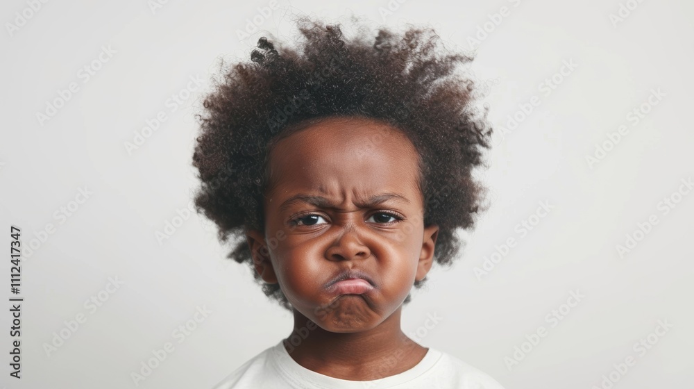 Obraz premium A young child with an angry expression.