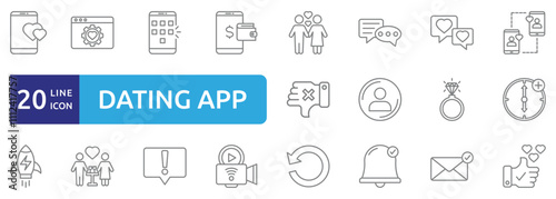 Dating app icon set