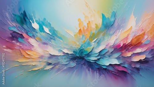 Wallpaper Mural Colorful abstract painting with vibrant splashes and fluid shapes creating a dynamic background
 Torontodigital.ca