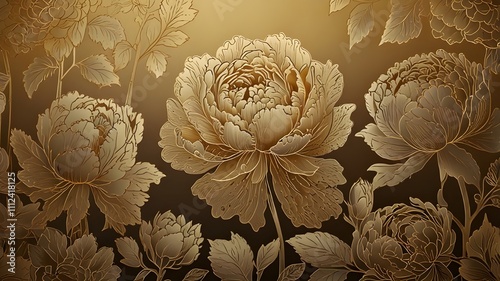Wallpaper Mural Golden floral pattern background for textile, home interior decorations and invitations card Torontodigital.ca