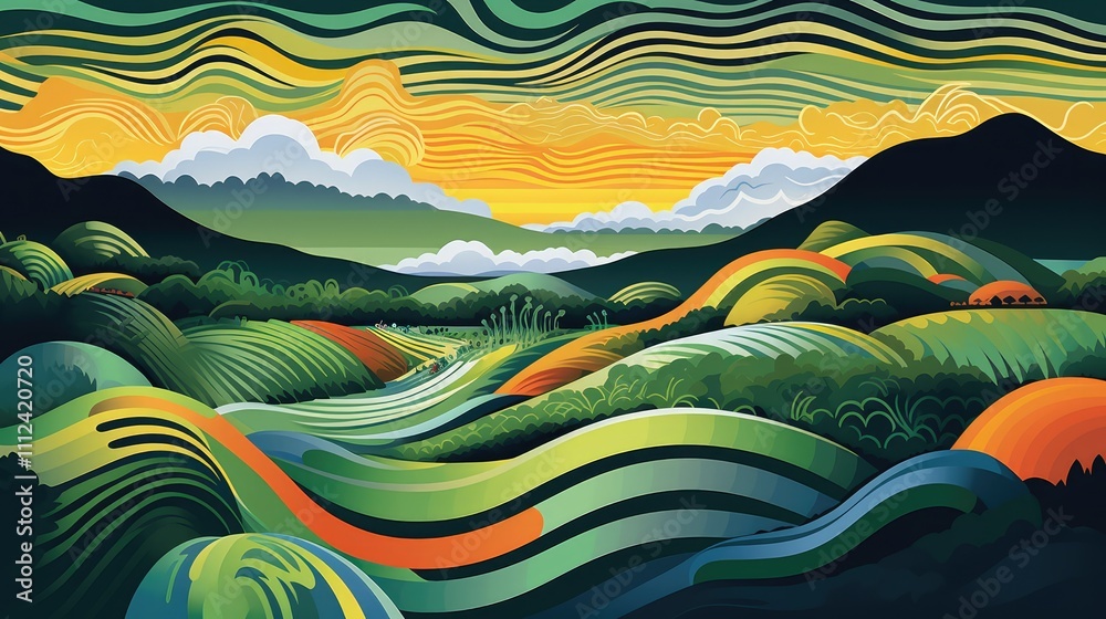 Fototapeta premium artistic rice bag illustration
