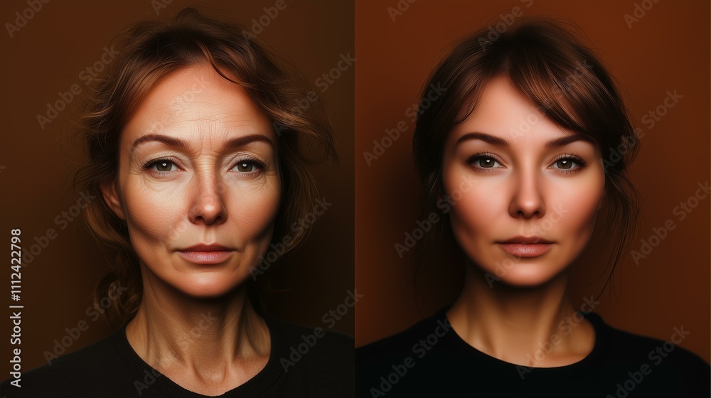 Portraits of aging: comparison of facial features and youthful transformation Portraits of aging: comparison of facial features and youthful transformation