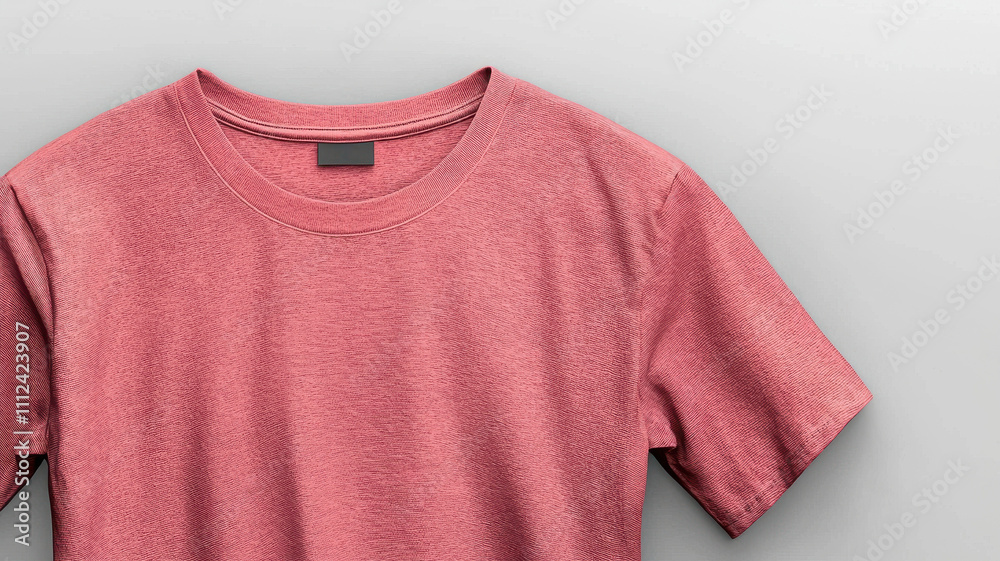 T-shirt mockup pink concept. Trendy pink T shirt mock up on neutral gray background T-shirt mockup pink concept. Trendy pink T shirt mock up on neutral gray background