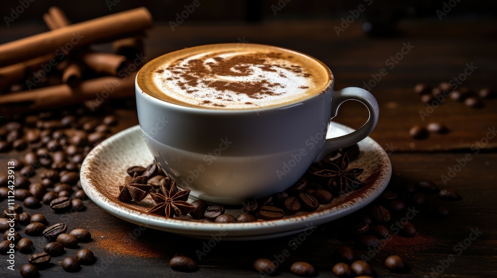 Fototapeta premium beans cappuccino coffee shop