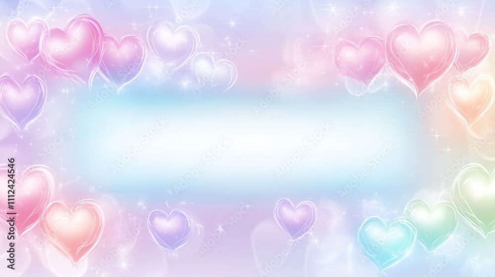 Festive heart floating love background and a blank area in the center, copy space. Festive heart floating love background and a blank area in the center, copy space.