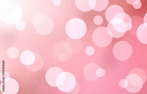 Warm bokeh effect using light orbs in peach, coral