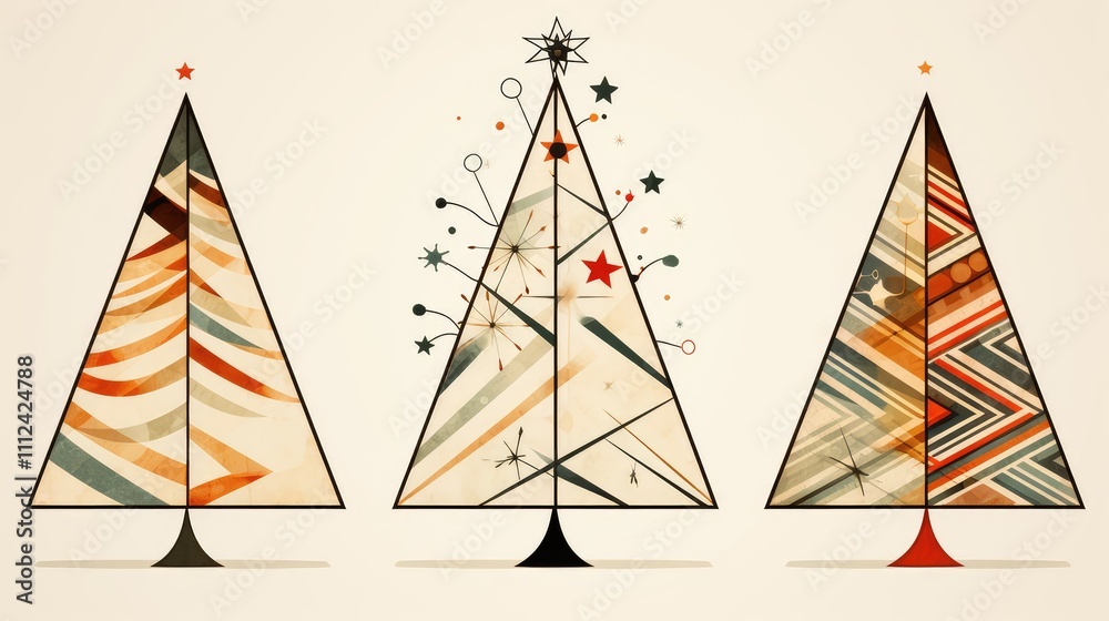 Fototapeta premium geometric christmas tree outline