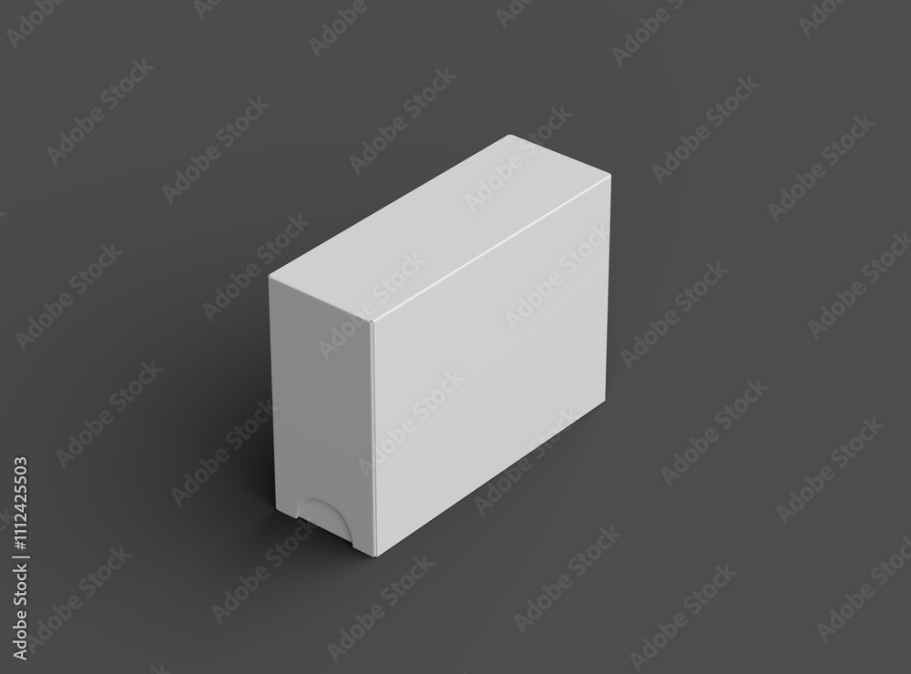 Rendered image of a wide rectangular sliding drawer box on a dark background Rendered image of a wide rectangular sliding drawer box on a dark background