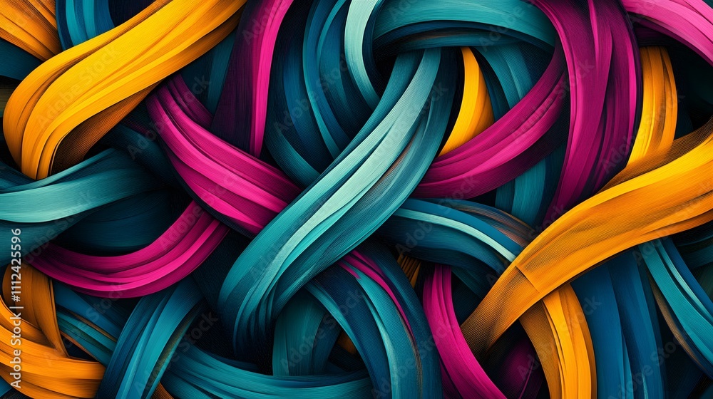 Abstract Colorful Intertwined Swirling Ribbons Design Abstract Colorful Intertwined Swirling Ribbons Design