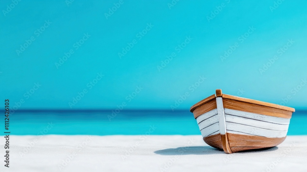 Obraz premium Wooden Boat on Sandy Beach