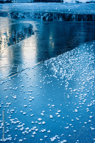 Ice Dawn in Sappada. Walk through ancient villages and dream mountains. Dolomites.