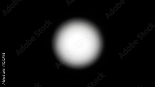 Circular monochrome gradient with a glowing white core fading into shadowy black at the edges