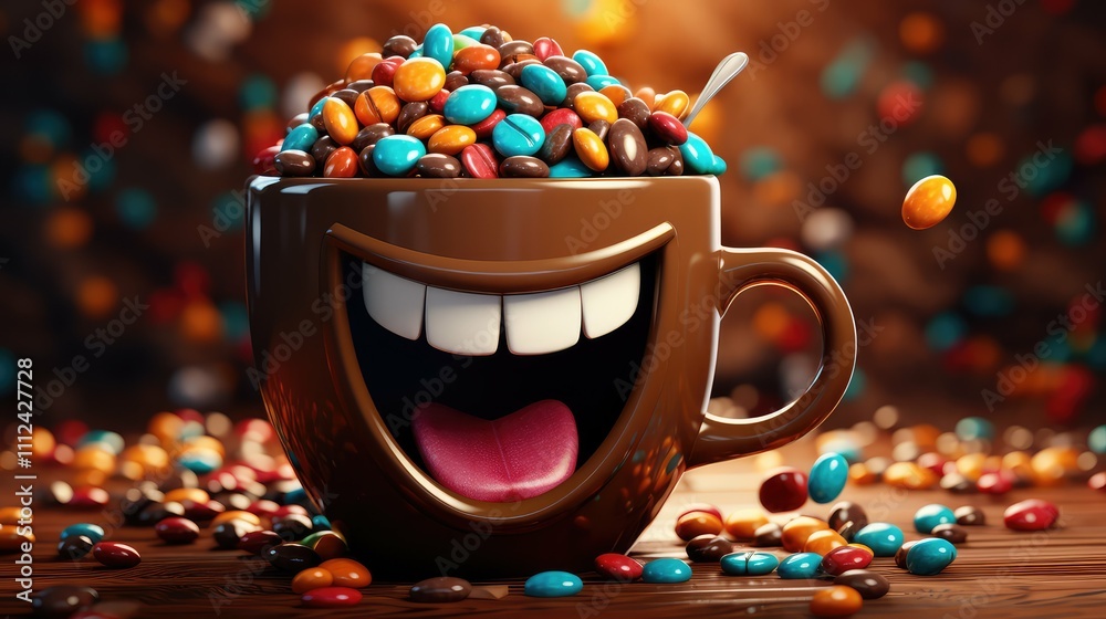 beans cartoon coffee cup beans cartoon coffee cup