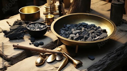 prospecting pan for gold photo