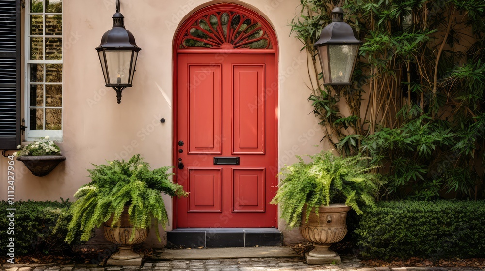 Fototapeta premium lanterns charleston door