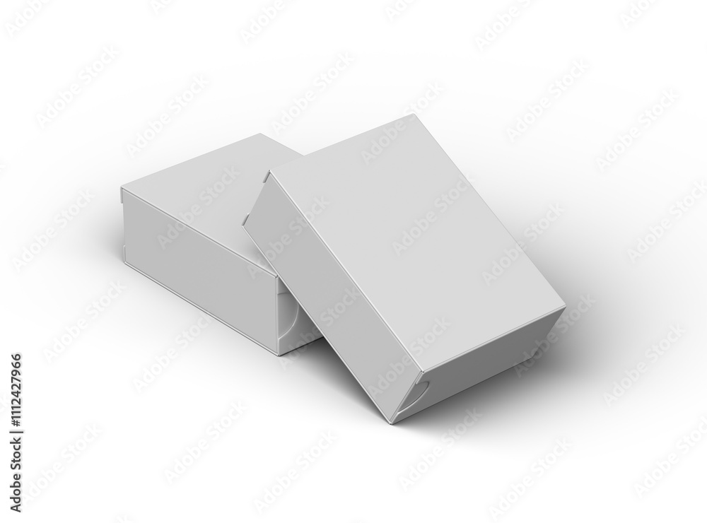 Rendered image of a wide rectangular sliding drawer box on a transparent background Rendered image of a wide rectangular sliding drawer box on a transparent background
