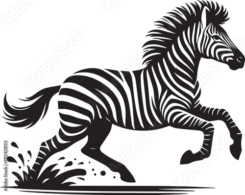 Zebra black silhouette vector