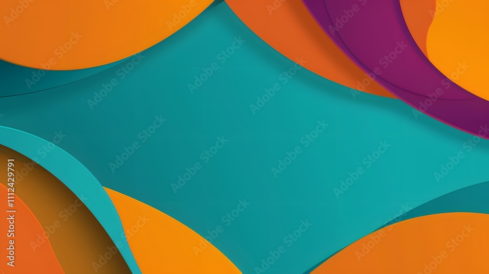 Obraz premium Abstract Colorful Shapes Design Teal Orange Purple