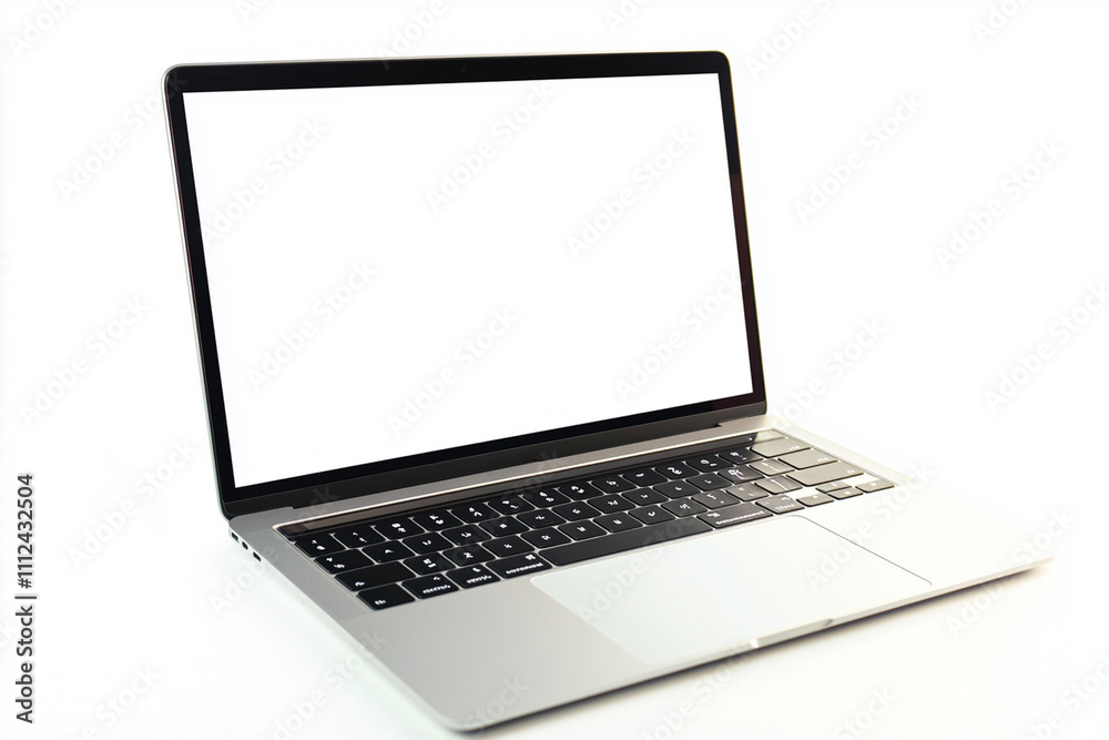 Modern laptop with a blank screen ready for work or creativity
