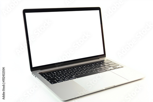 Modern laptop with a blank screen ready for work or creativity