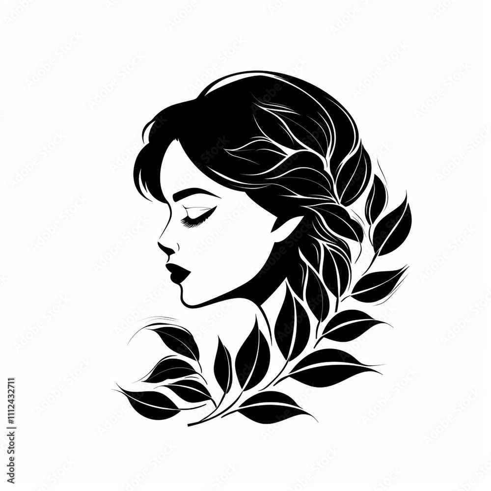 Beautiful beauty salon logo icon on white isolated background