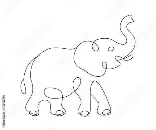 One line art of elephant vector art illustration photo