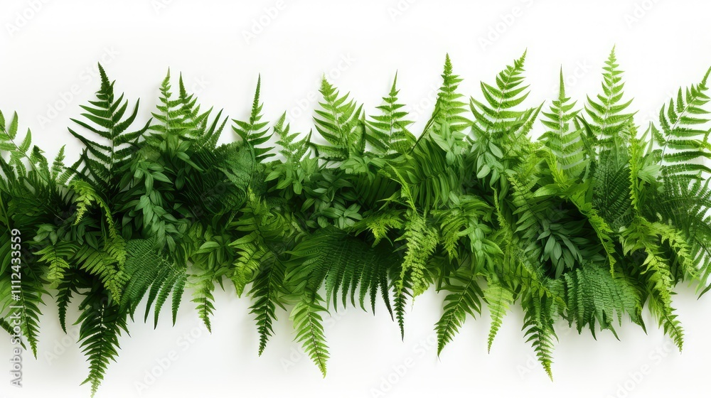 Naklejka premium foliage jungle plants on white