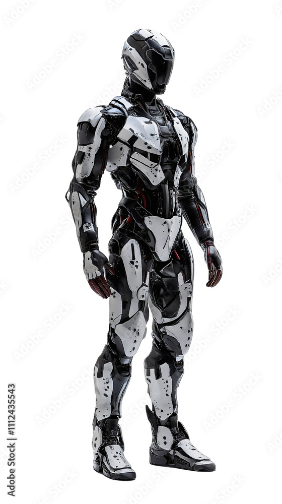 Futuristic humanoid robot with cybernetic design, full body 3D rendering of a sci fi android, advanced artificial intelligence concept in a sleek mechanical figure Futuristic humanoid robot with cybernetic design, full body 3D rendering of a sci fi android, advanced artificial intelligence concept in a sleek mechanical figure