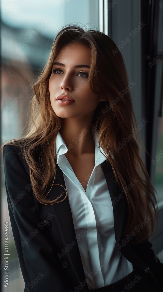 Fototapeta premium Business woman. Office worker woman. Beautiful girl.