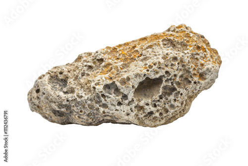 Porous Rock Specimen Isolated on PNG Transparent Background