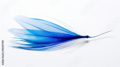 shiny blue dart on white background photo