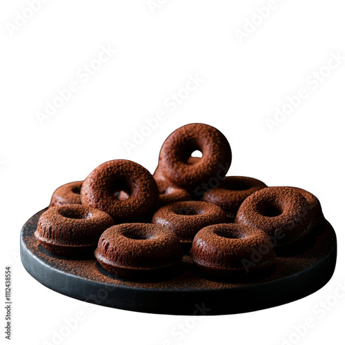 Chocolate-Glazed Donuts with Colorful Sprinkles on transparent background