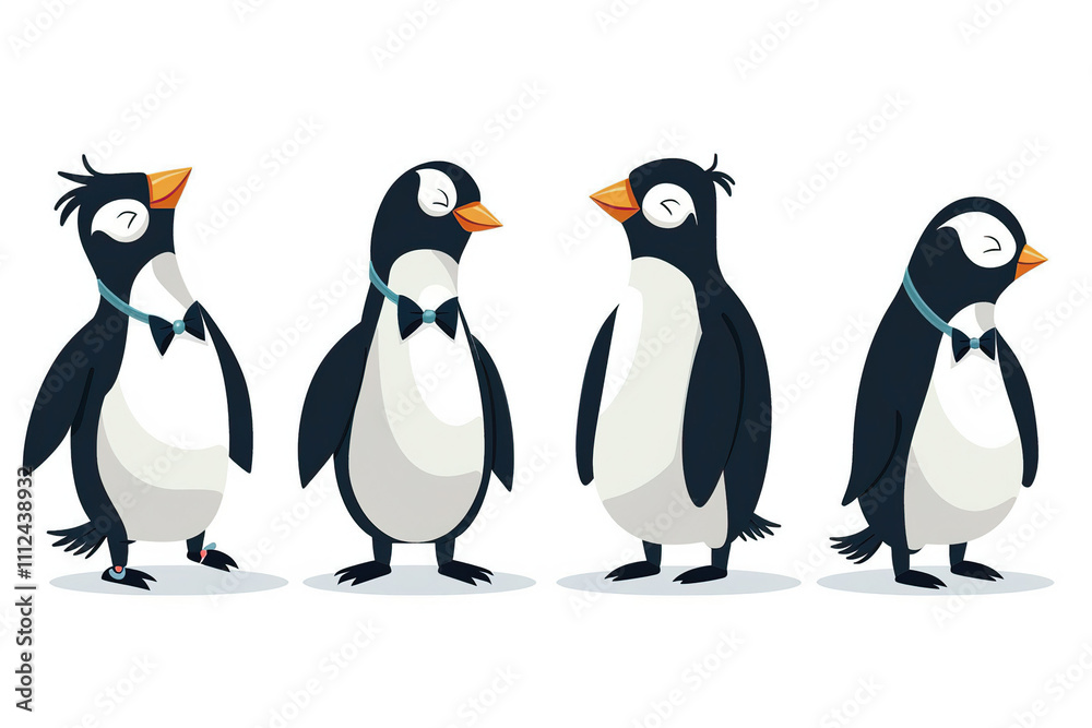 Obraz premium Adorable Penguin Illustration with a Playful and Minimalistic Artistic Style