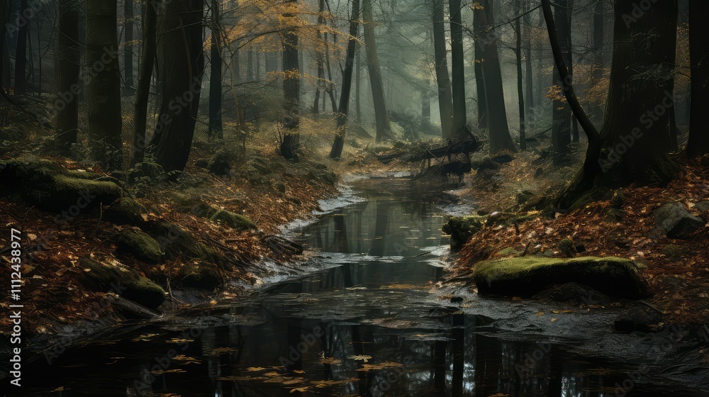 Obraz premium forest stagnant water