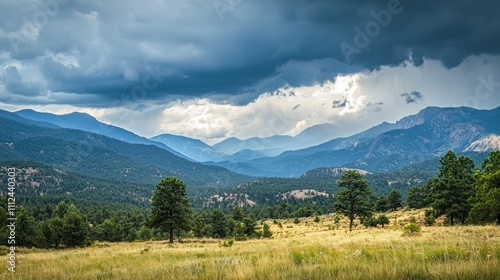 Dark clouds rolling over a mountain range, creating a sense of anticipation before the storm