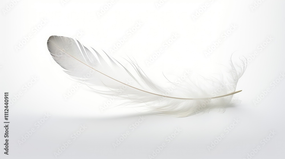 Obraz premium graceful feather white background