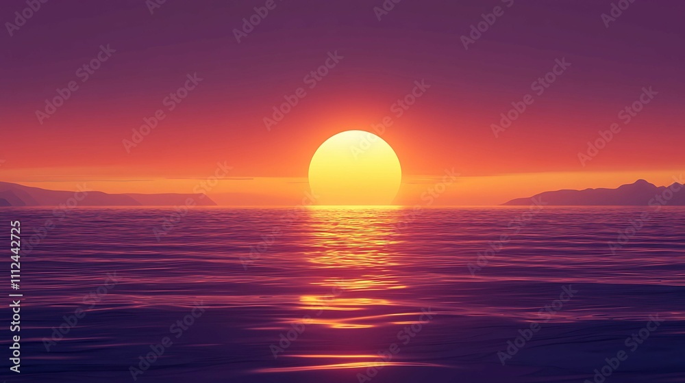 A breathtaking sunset paints the horizon in fiery hues, casting a mesmerizing glow over the tranquil sea. A breathtaking sunset paints the horizon in fiery hues, casting a mesmerizing glow over the tranquil sea.