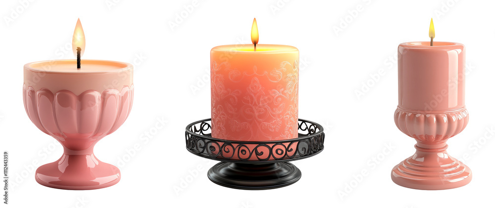 Elegant Candles on Transparent Background Elegant Candles on Transparent Background
