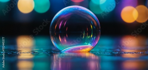 Glowing Reflections on Bubble Surface
