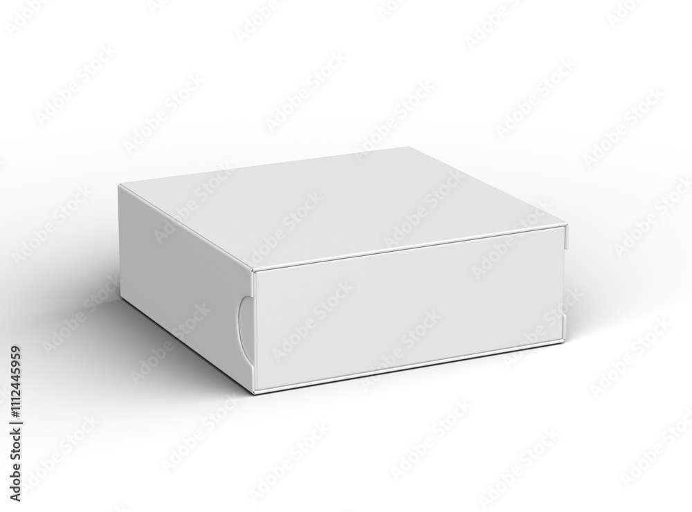 Render of a square sliding drawer box on a transparent background Render of a square sliding drawer box on a transparent background